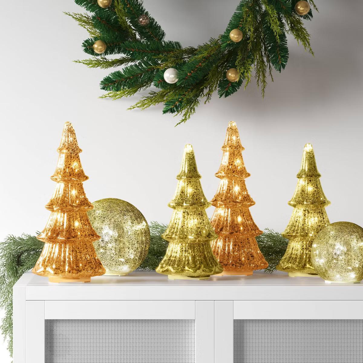 12" Christmas Mercury Lit Glass Tiered Classic Tree Decor - Wondershop™ | Target