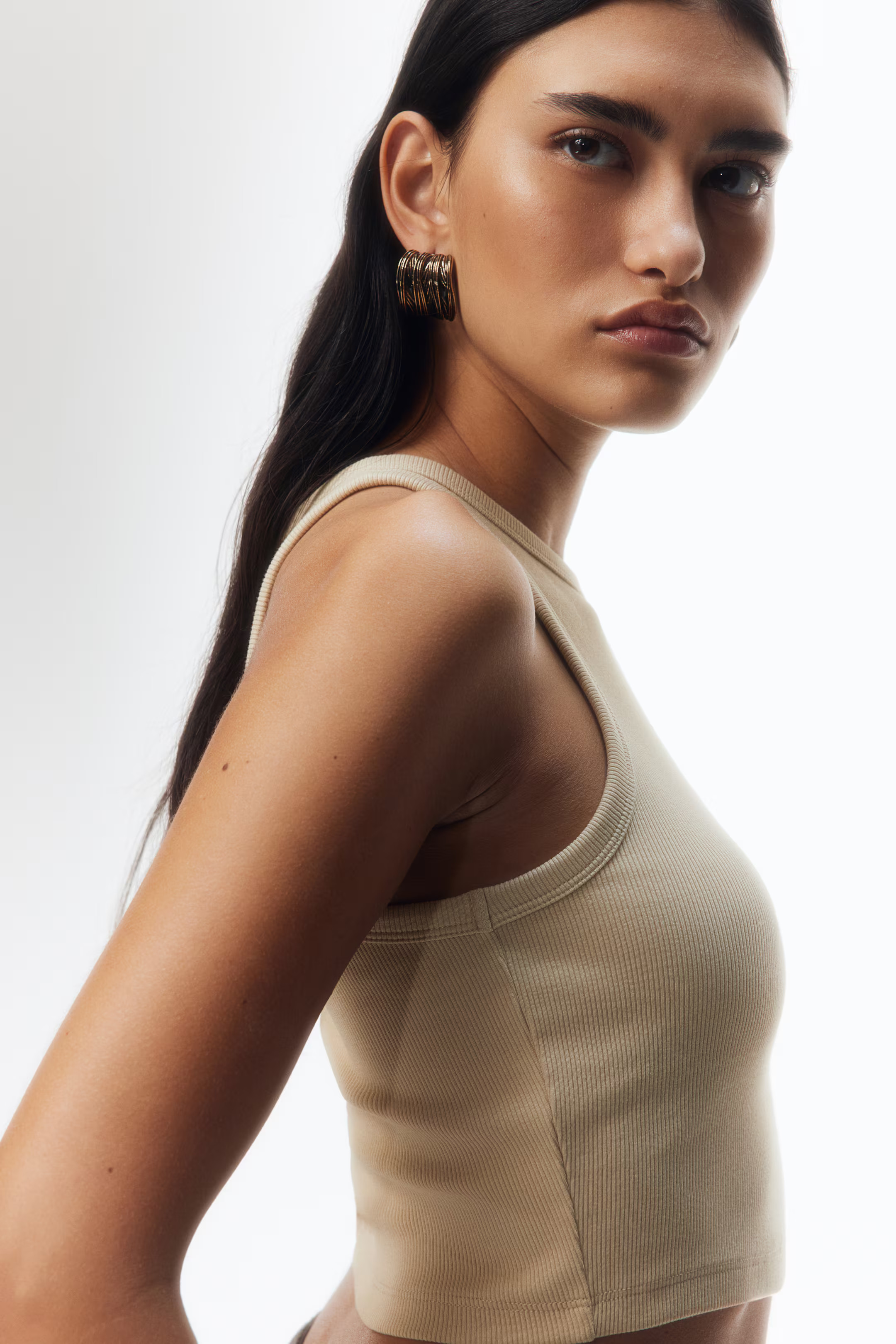 Cropped Ribbed Tank Top | H&M (US + CA)