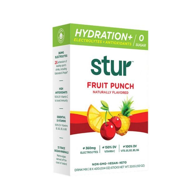 Stur Hydration+ Fruit Punch Electrolyte Drink Mix - 8pk/0.14 oz Sticks | Target