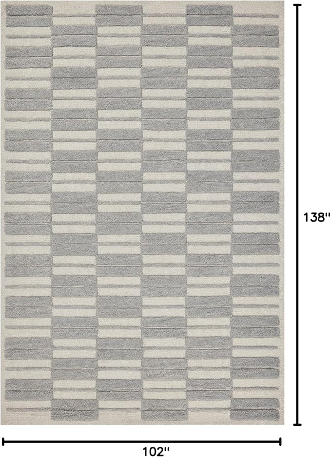 Loloi Chris Loves Julia Bradley Collection, Ivory & Grey, 8'-6" x 11'-6" Area Rug – Classic Str... | Amazon (US)