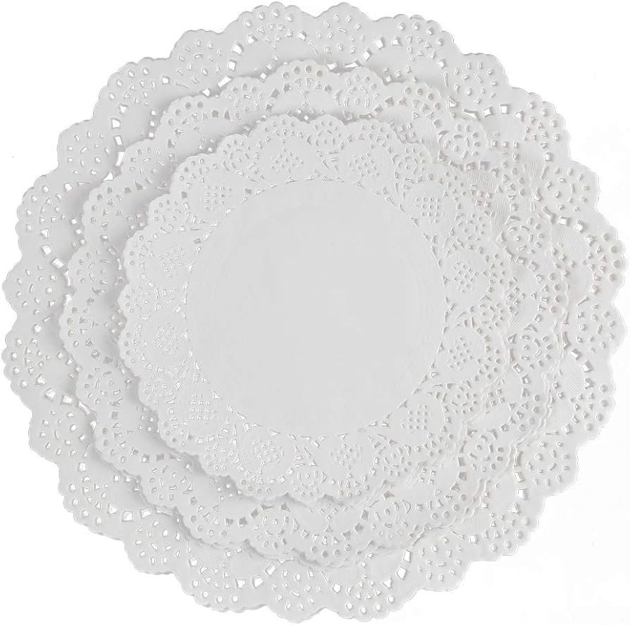 108 PCS Paper Lace Doilies Combo, Pack 36 Each 6.5", 8.5", 10.5",Baked, Grilled, Fried Food,Table... | Amazon (US)