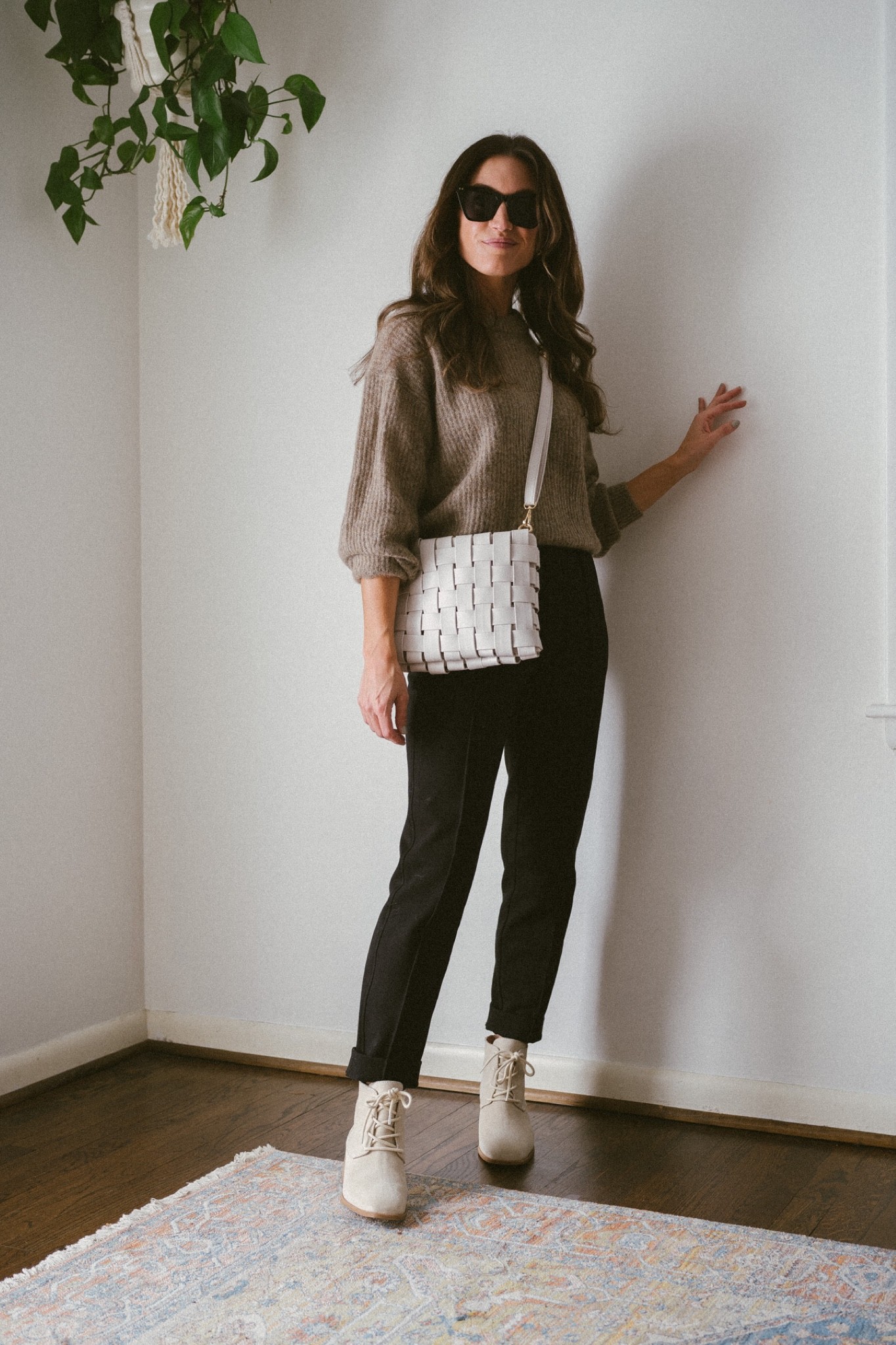 Wednesday’s Outfit 11/2

Everlane oversized alpaca sweater. This exact color way is no long available but I also like the almond and the warm taupe colors. Wearing the XS. Everlane Dream Pants, size down if in between sizes, wearing the XXS. Wilder boots (linked in my blog, code ASHLEYBOOTS20) Anthro bag. Nordstrom BP sunglasses. 

Fall outfit, minimalist outfit, workwear 

#LTKworkwear #LTKSeasonal #LTKfit