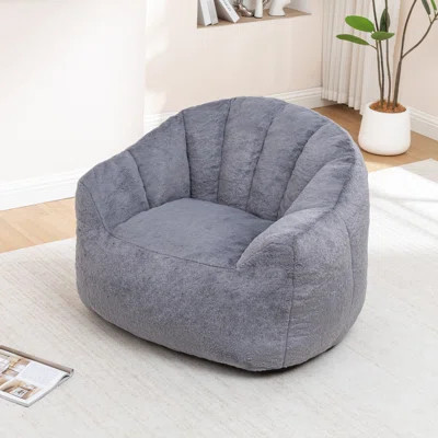 Bean Bag Sofa Chair | Armrest Support, High-density Foam, Lazy Lounge Seat For Adult Relaxation, Living Room Furniture, Gray | Wayfair North America