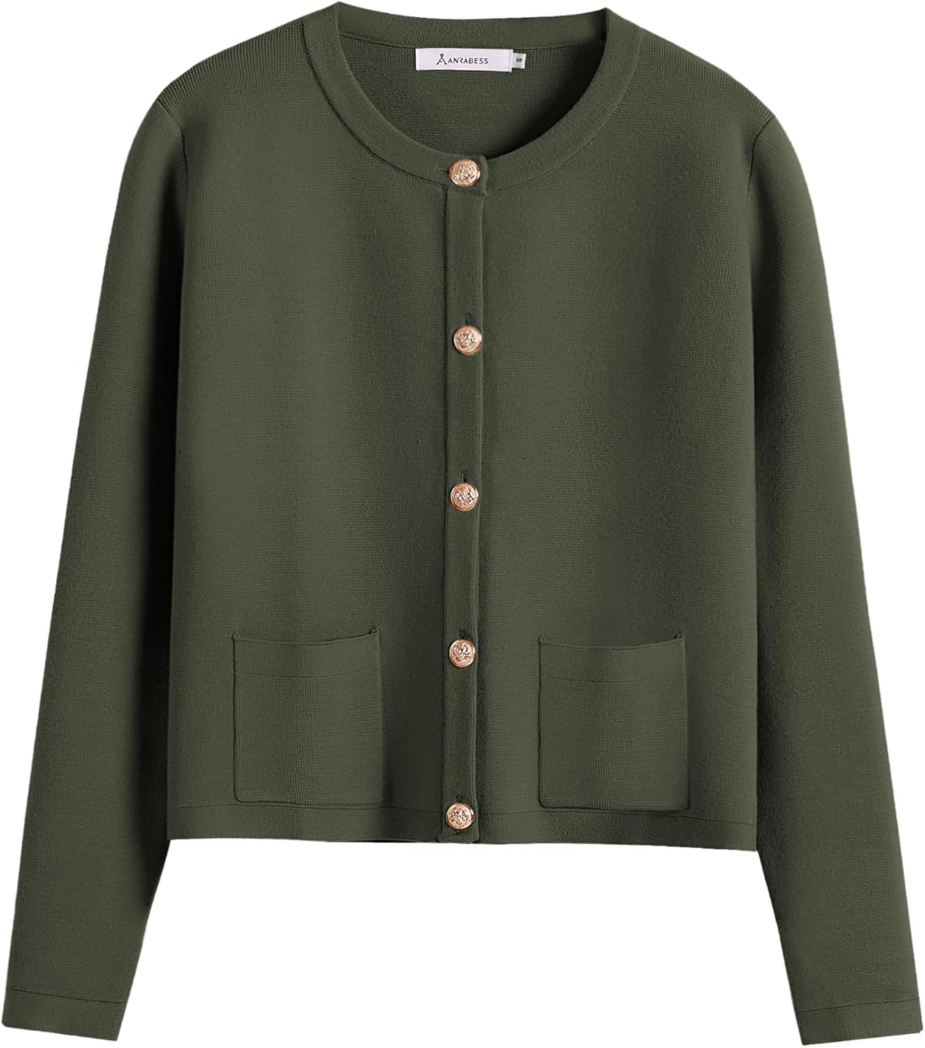 ANRABESS Women's Button Down Cropped Striped Cardigan Sweaters | Amazon (US)