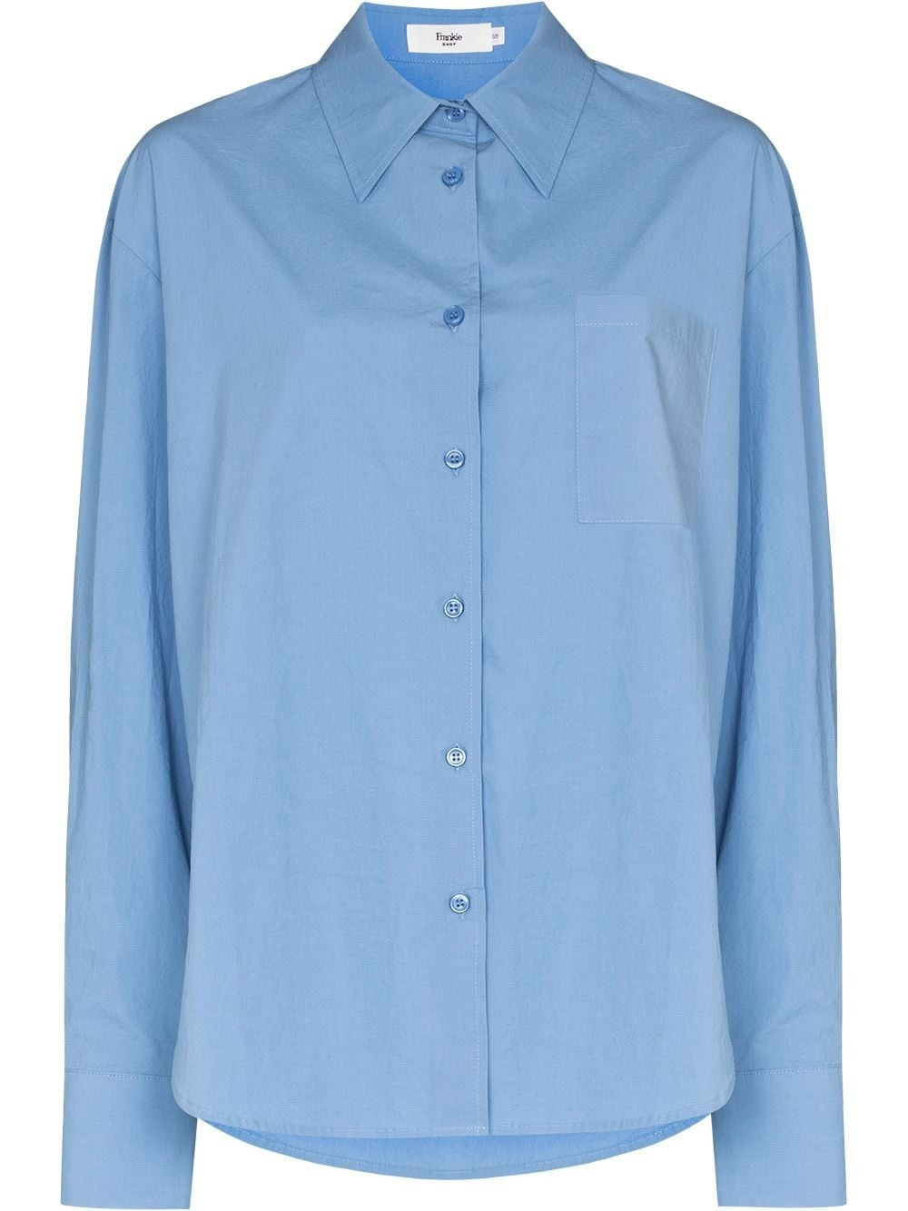 The Frankie Shop Lui oversized shirt - Blue | Farfetch Global