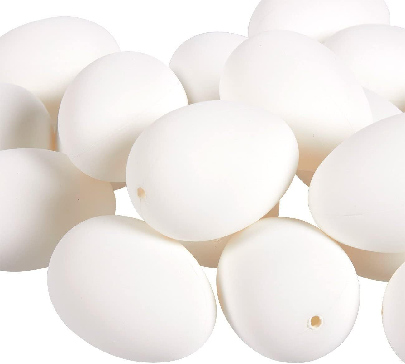 Juvale 48-Pack Blank White Plastic Eggs for DIY Painting and Decorating, Paintable Easter Eggs fo... | Amazon (US)