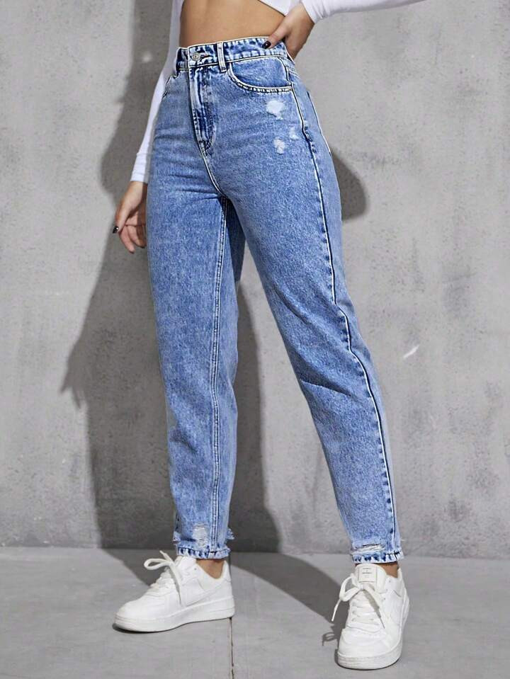 Ripped Mom Fit Jeans | SHEIN