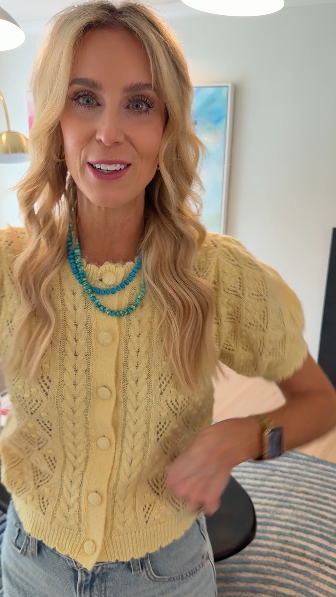 Cutest sweater and jean shorts! @levi #gifted