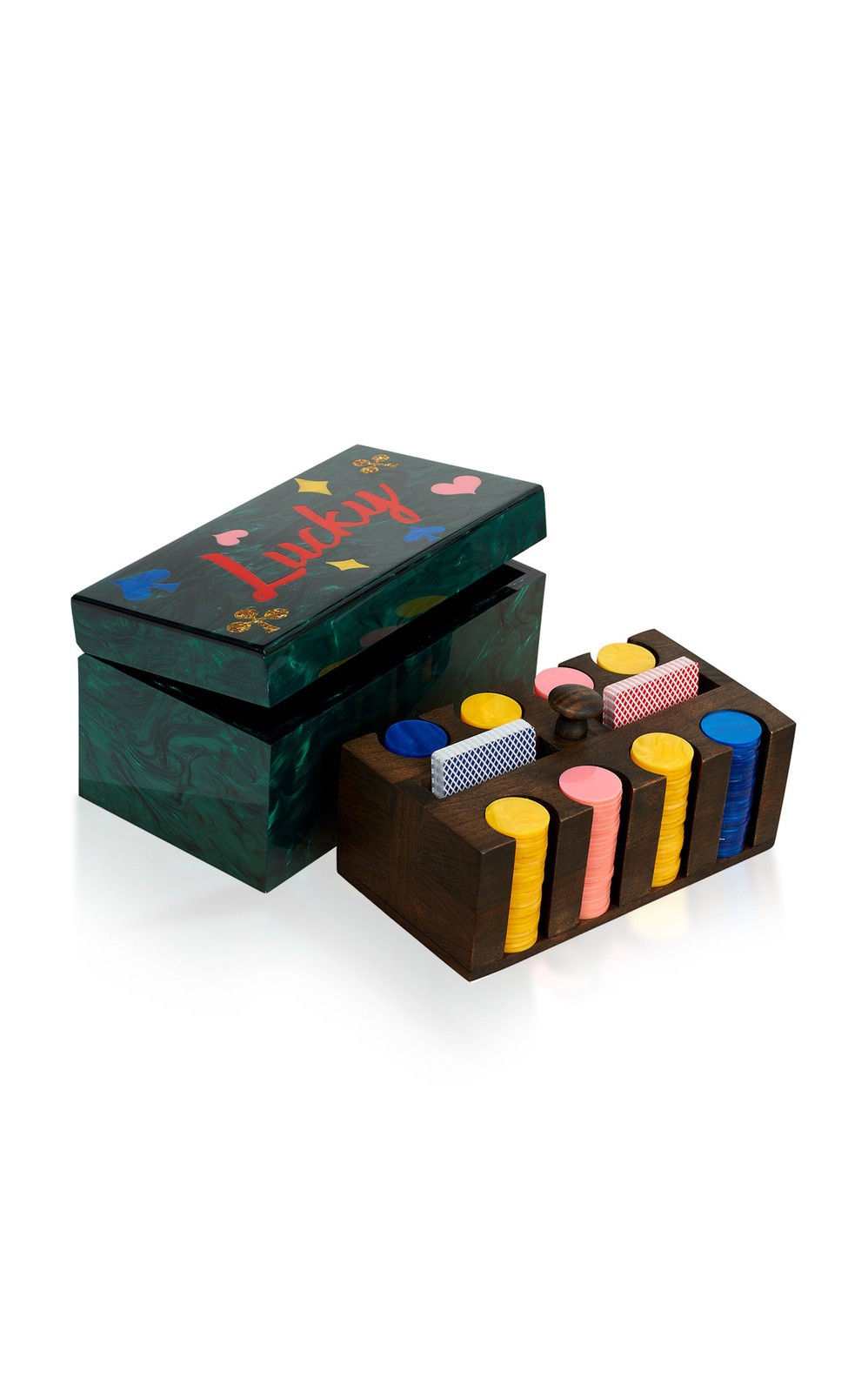 Acrylic And Wood Poker Set | Moda Operandi Global