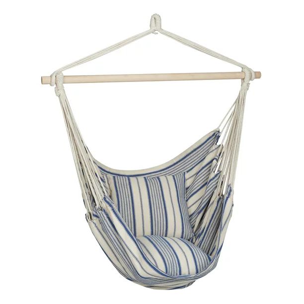 Mainstays Striped Hanging Hammock Chair With Pillows And Spreader Bar , Multi Color | Walmart (US)