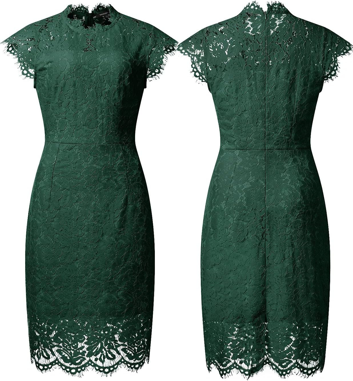 MEROKEETY Women's Sleeveless Lace Floral Elegant Cocktail Dress Crew Neck Knee Length for Party | Amazon (US)