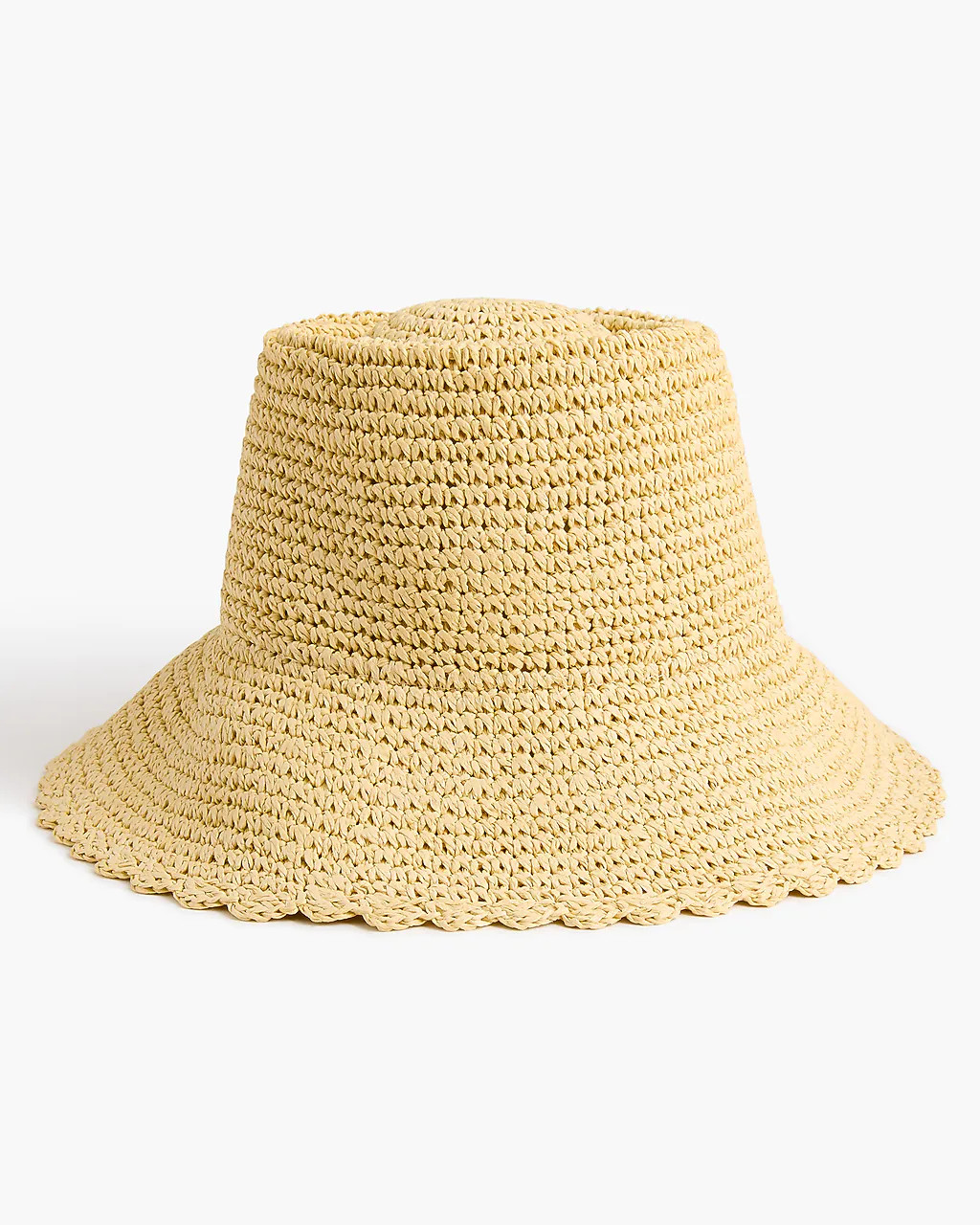 Woven scallop-trim bucket hat | J.Crew Factory