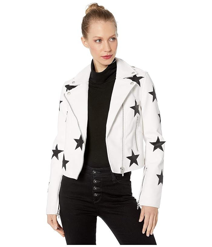 Blank NYC Faux Leather Moto Jacket with Star Detail in Kick Off (Kick Off) Women's Clothing | Zappos