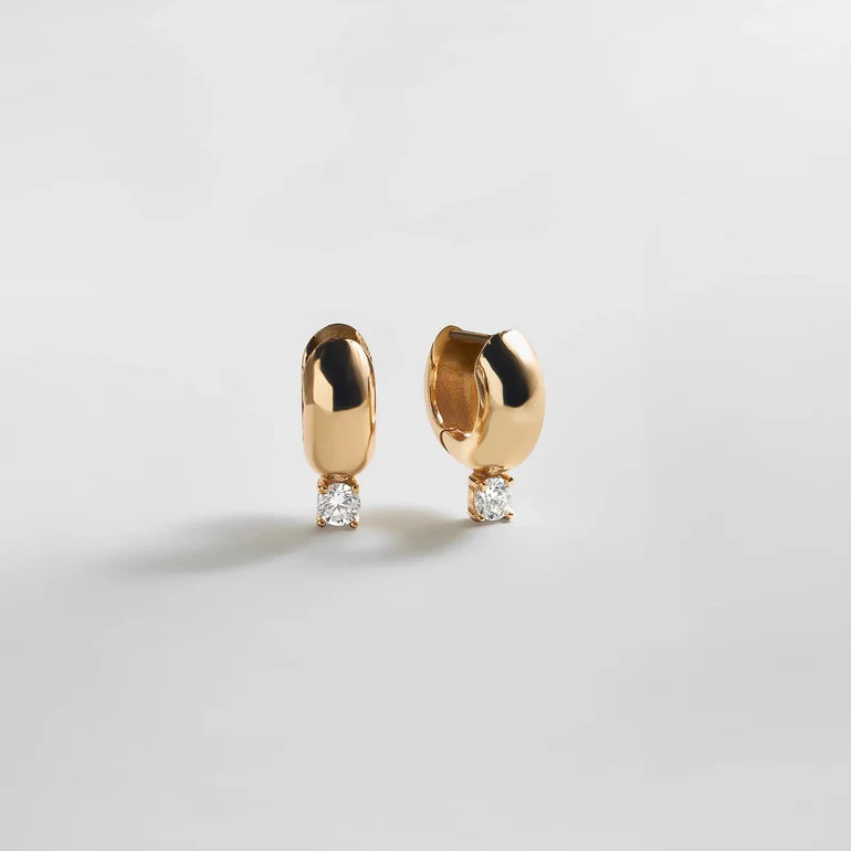 Kourtney Huggie Earrings - Kourtney Gold Plated Brass Earrings | BaubleBar