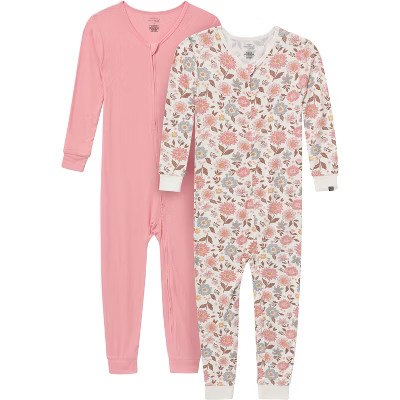 Modern Moments by Gerber Girl Baby 2-piece Snug Fitting Footless Pajamas, Pink, 0-3 months | Target