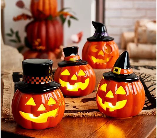 Mr. Halloween Set of 4 Mini Ceramic Figures - QVC.com | QVC