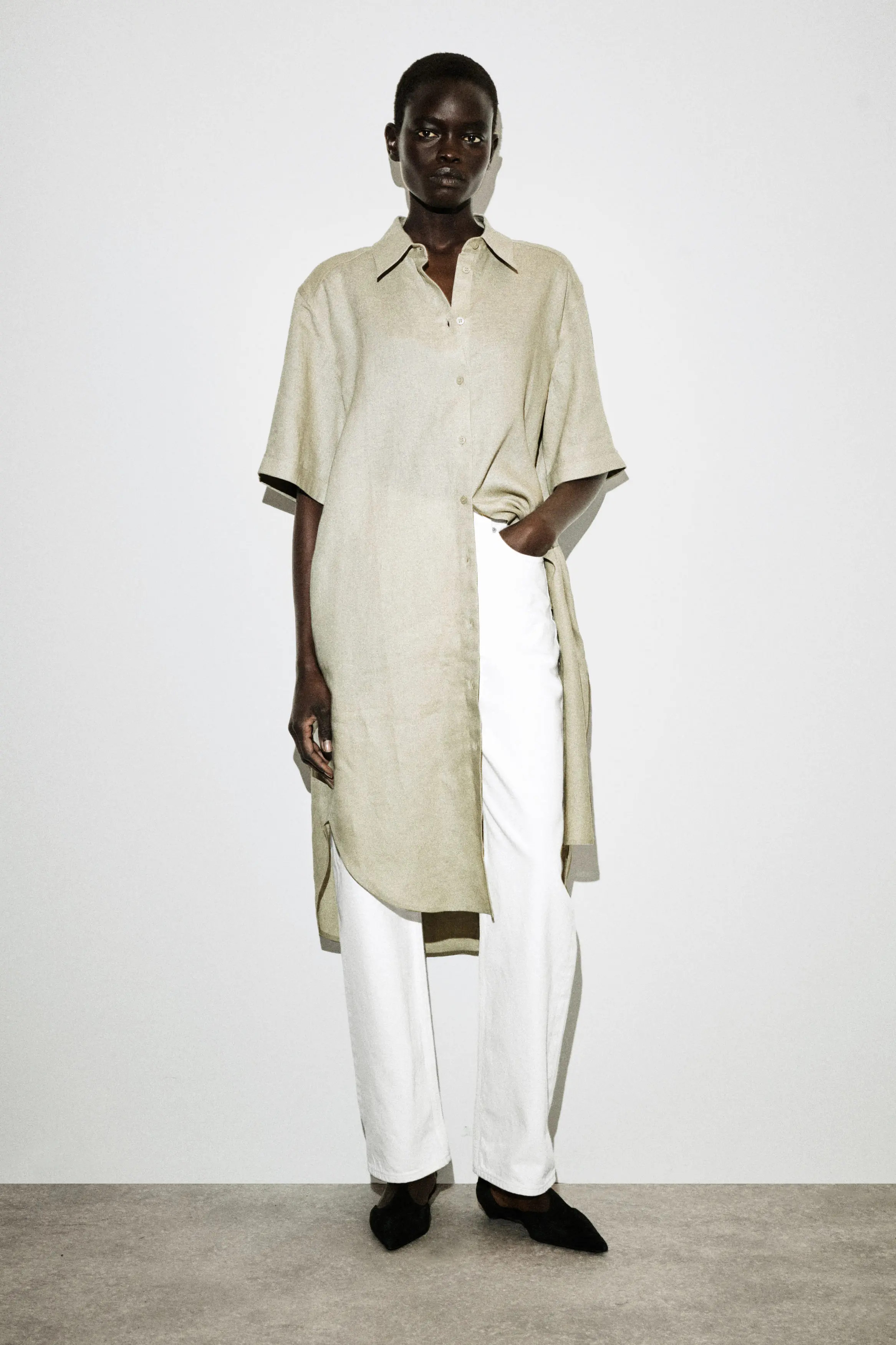 Short-Sleeved Linen Shirt Dress (Women) | Nordstrom | Nordstrom