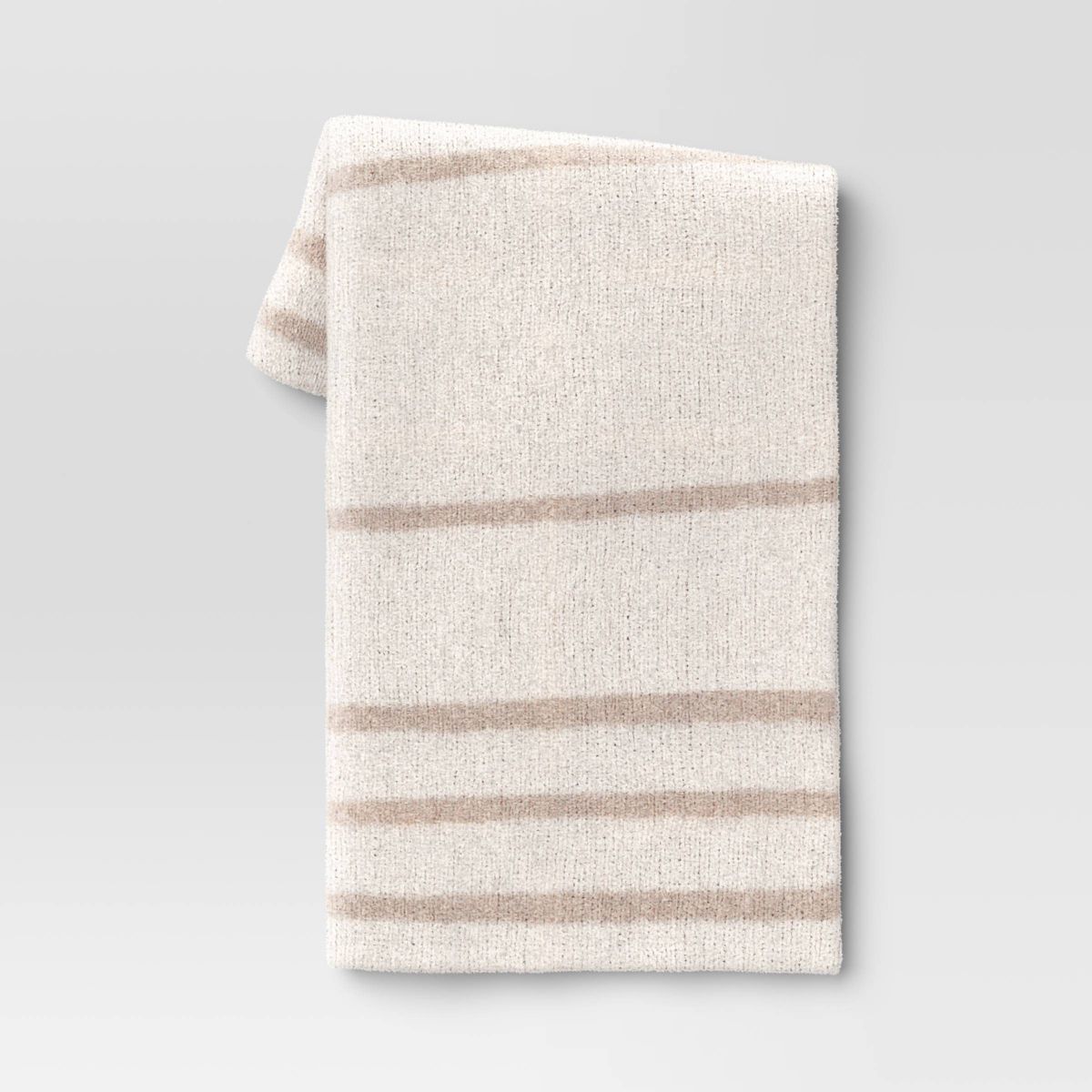 Cozy Feathery Knit Border Striped Throw Blanket  - Threshold™ | Target