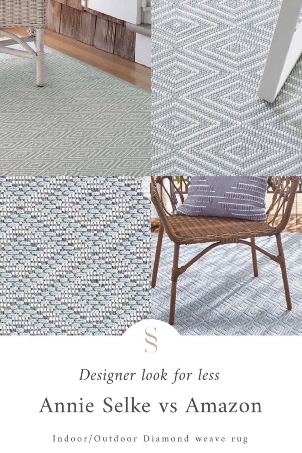 Look for less! Annie Selke Diamond weave indoor/outdoor rug. $800 vs $100 

#LTKhome #LTKSeasonal #LTKunder100
