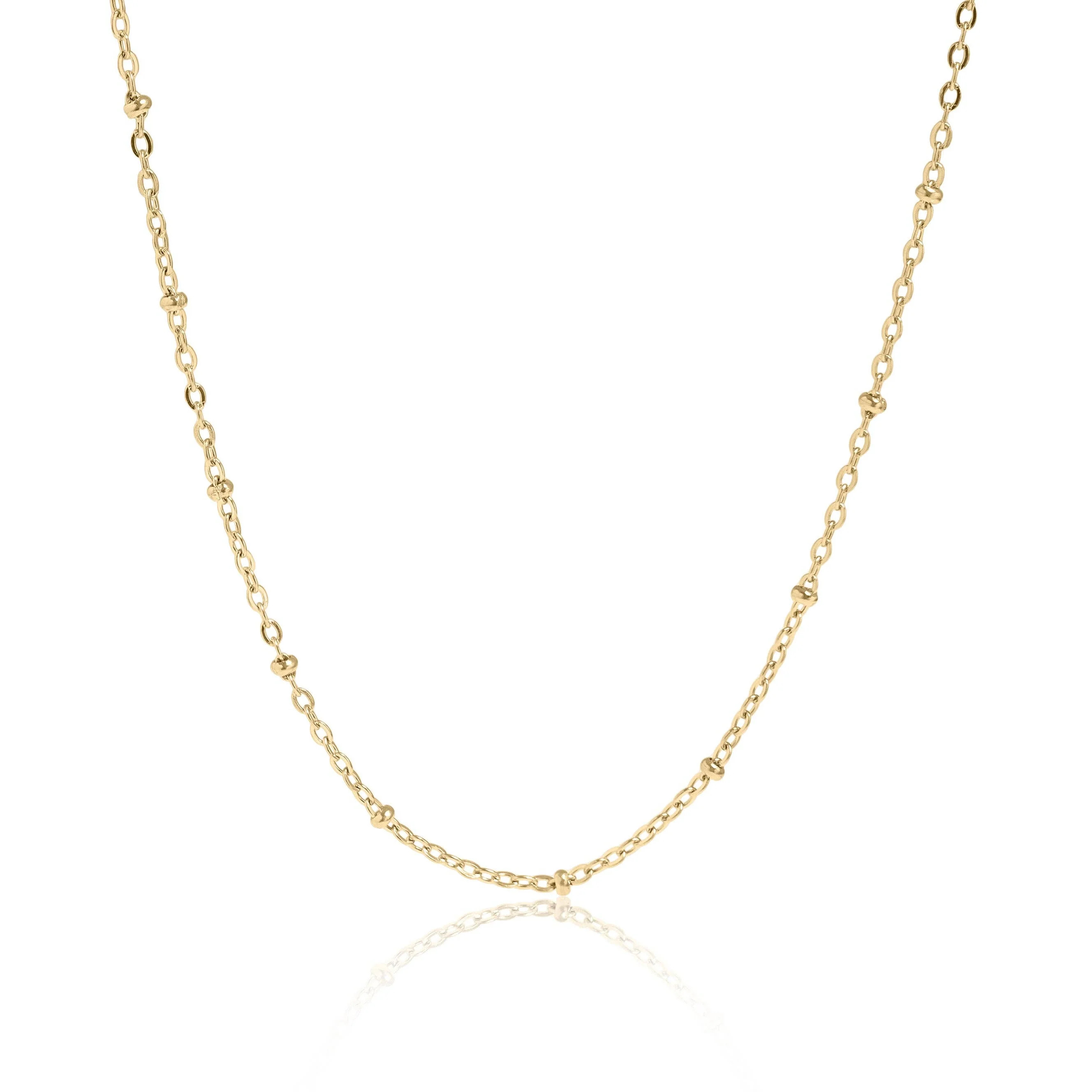 Lauren 18K Gold PVD and Stainless Steel PVD Satellite Chain Necklace | MTT Collective