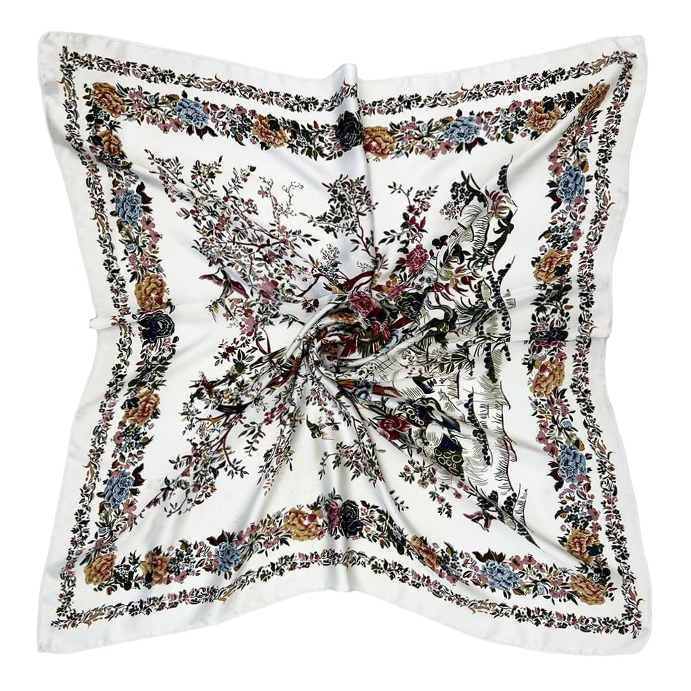 Julunar Silk Like Head Scarf for Women - Satin Large Hair Scarves - 35" Square Silk Hair Wrap for... | Amazon (US)