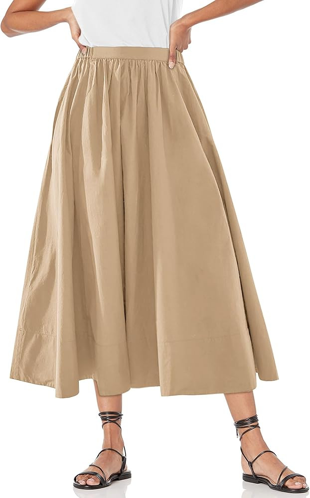 Yousify Women’s A-Line Midi Skirts Casual Elastic High Waist Flowy Swing Pleated Beach Boho Lon... | Amazon (US)