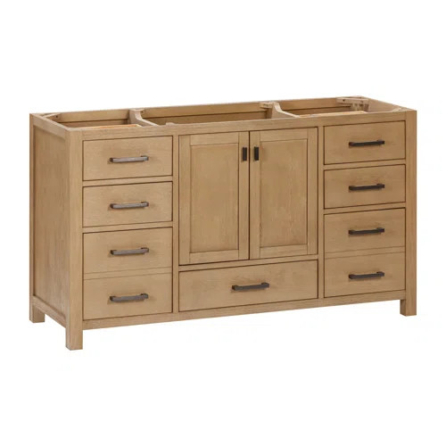 Avanity Modero 60'' Double Bathroom Vanity Base Only in Brushed Oak Finish | Wayfair | Wayfair North America