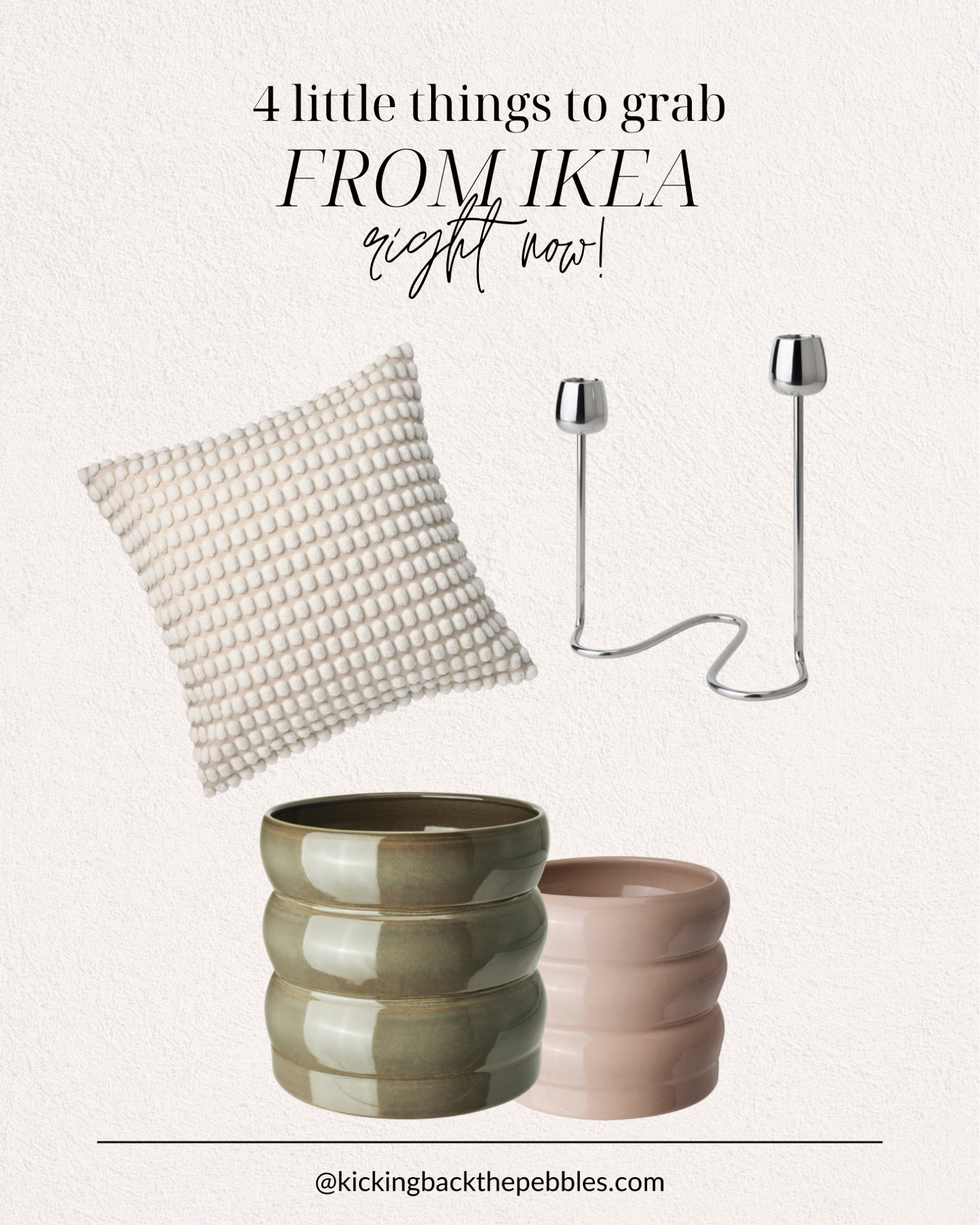 4 IKEA Must-Haves You Need Right Now! 🛍️✨

My favorite affordable finds from IKEA:  
1. 🕯️ The SILVERPÄRON candlestick – Timeless Scandinavian design with beautifully curved lines.  
2 & 3. 🪴 The HASSELBUKETT plant pots in both sizes – Perfect for indoor plants or as stylish décor.  
4. 🛋️ The SVARTPOPPEL cushion cover in off-white – Instantly refresh your sofa with this budget-friendly, super-soft textured cover.  

Shop these little home upgrades that make a BIG difference!  #LTKeurope For global shoppers, find similar gems at your nearest IKEA store. 🌎 #IKEAFinds #HomeDecor #AffordableDecor #IKEA

#LTKSeasonal #LTKHome #LTKFindsUnder50