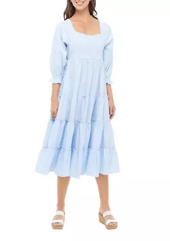 Women's 3/4 Sleeve Smocked Bodice Dress | Belk