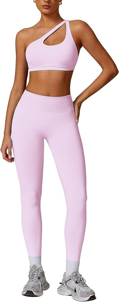ABOCIW Women Workout Sets Seamless High Waist Scrunch Butt Lifting Gym Leggings Cutout One Should... | Amazon (US)