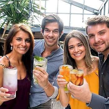 ASIZZED Ribbed Glassware with Straws Vintage Glass Cups 6pcs Set Reusable Wide Mouth Fluted Drink... | Amazon (US)