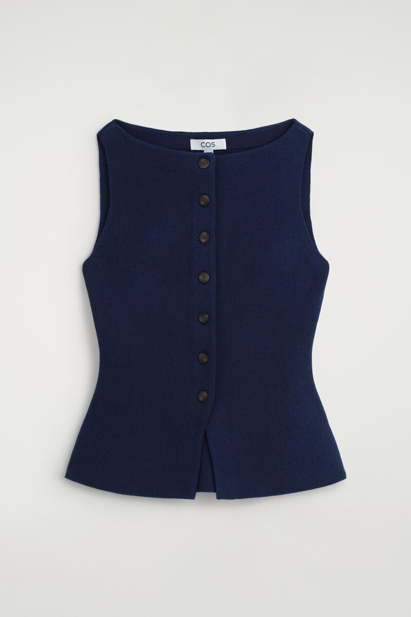 Cotton-Blend Crepe Waistcoat | COS UK