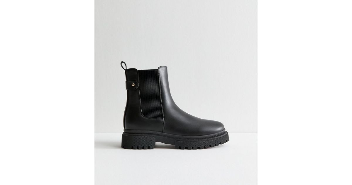 Black Faux Leather Chelsea Boots | New Look | New Look (UK)