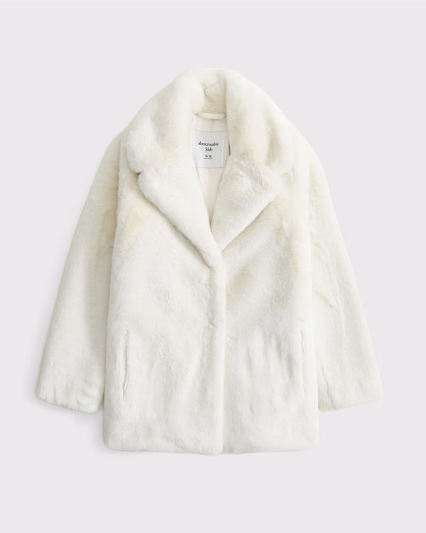 girls long-length faux fur jacket | girls | Abercrombie.com | Abercrombie & Fitch (US)
