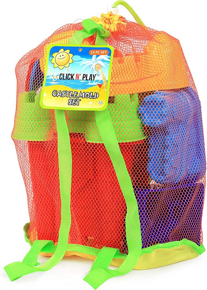 Click N' Play Beach Toys for Kids 3-10 - 13 Piece Sand Toys Including Sand Bucket, Watering Can, ... | Amazon (US)
