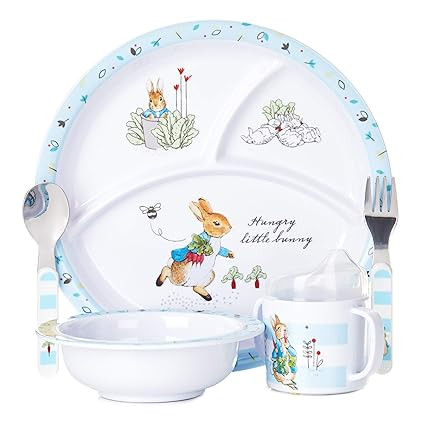 Beatrix Potter Peter Rabbit 5 Piece Melamine Dinnerware Set | Amazon (US)