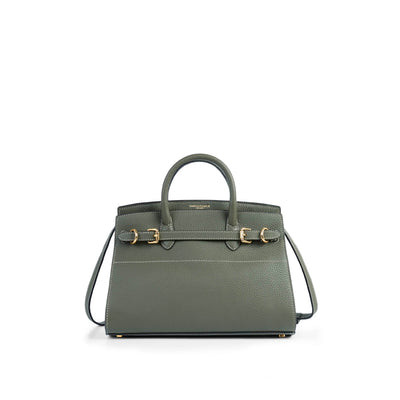 Town & Country - Top Handle Bag - Evergreen Pebbled Leather | Fairfax & Favor (UK)