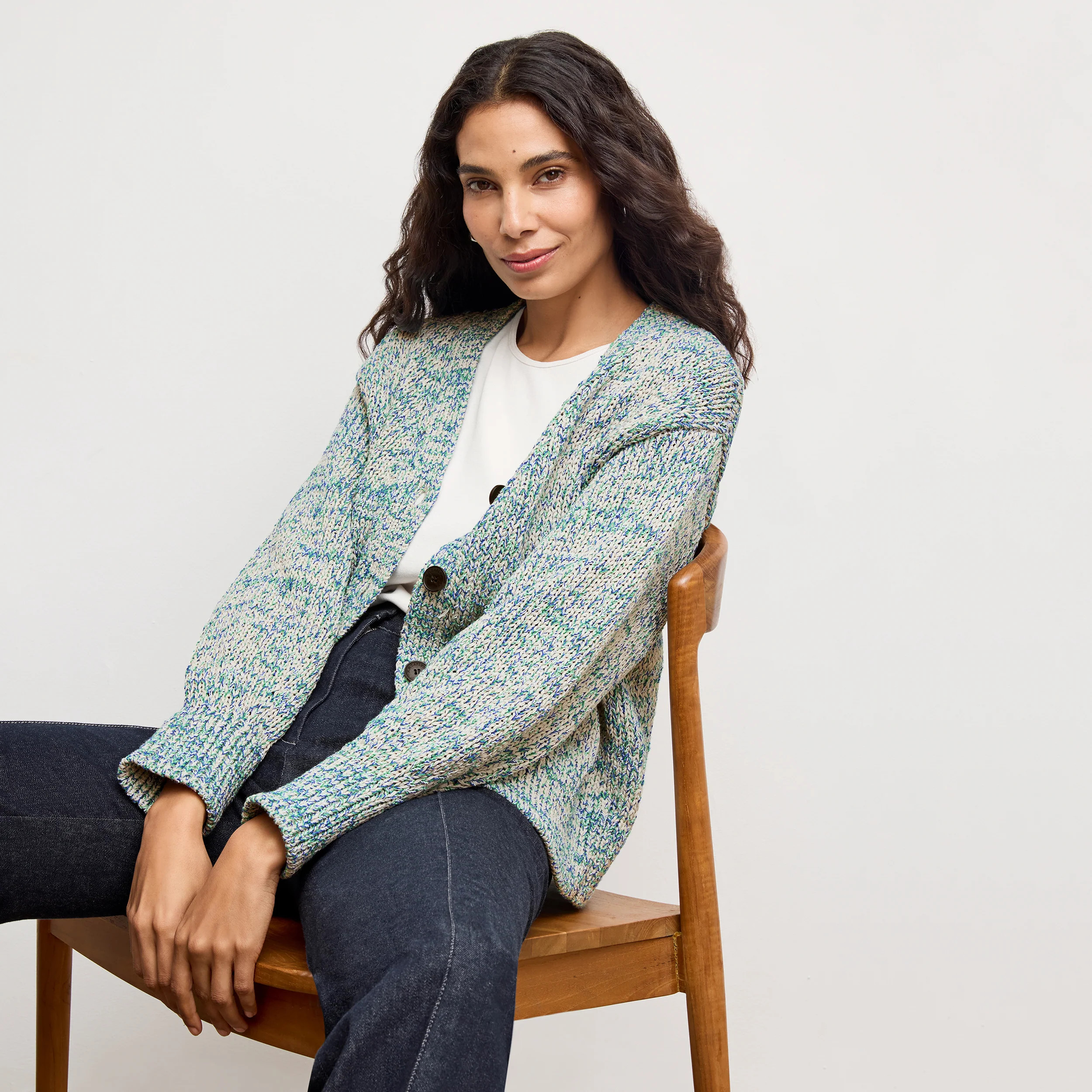 Dakota Easy Cardigan - Boucle Sweater :: Multi | MM LaFleur