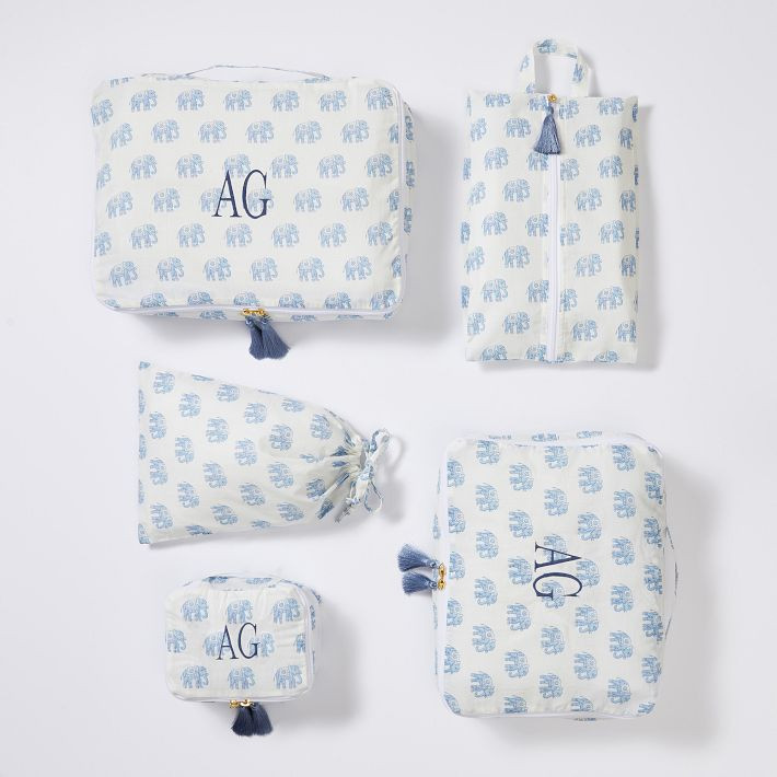 5 Piece Block Print Packing Cube Set | Mark and Graham