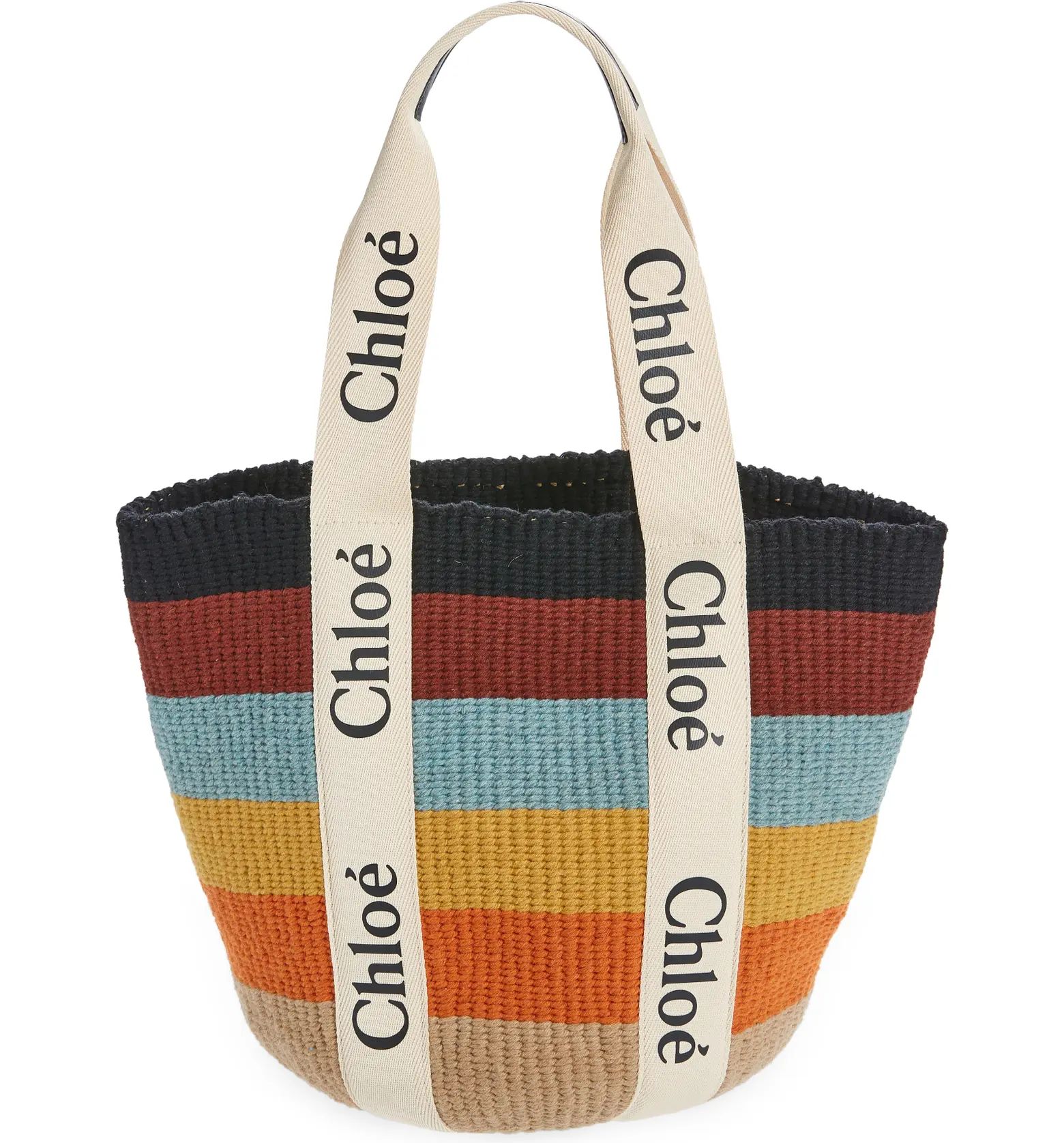 Chloé x Mifuko Large Woody Stripe Basket Tote | Nordstrom | Nordstrom