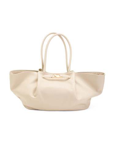 Made In Italy Leather Tulip Satchel | TJ Maxx