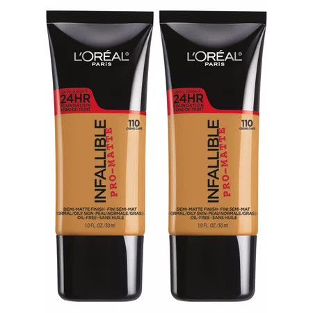 (2 Pack) L'Oreal Paris Infallible Pro-Matte Liquid Foundation, 110 Creme Cafe | Walmart (US)