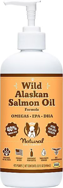 Natural Dog Company Wild Alaskan Salmon Oil Formula Liquid Supplement for Dogs, 32-fl oz bottle | Chewy