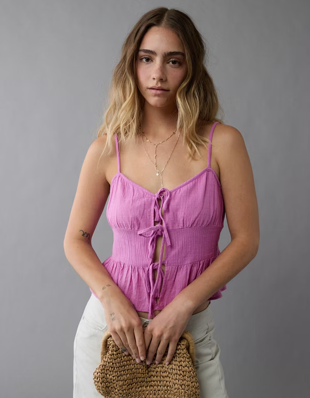 AE Tie Front Cami | American Eagle Outfitters (US & CA)