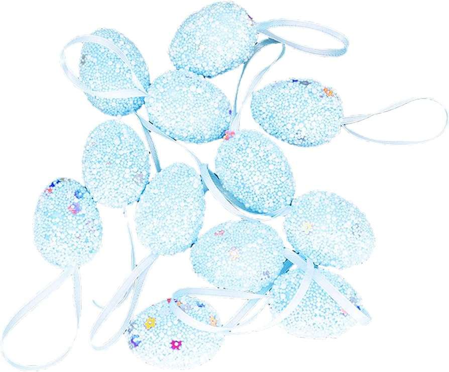 12 Pack Easter Egg Ornament Easter Colorful Egg Printed Bright Easter Eggs Foam Easter Tree Decor... | Amazon (CA)