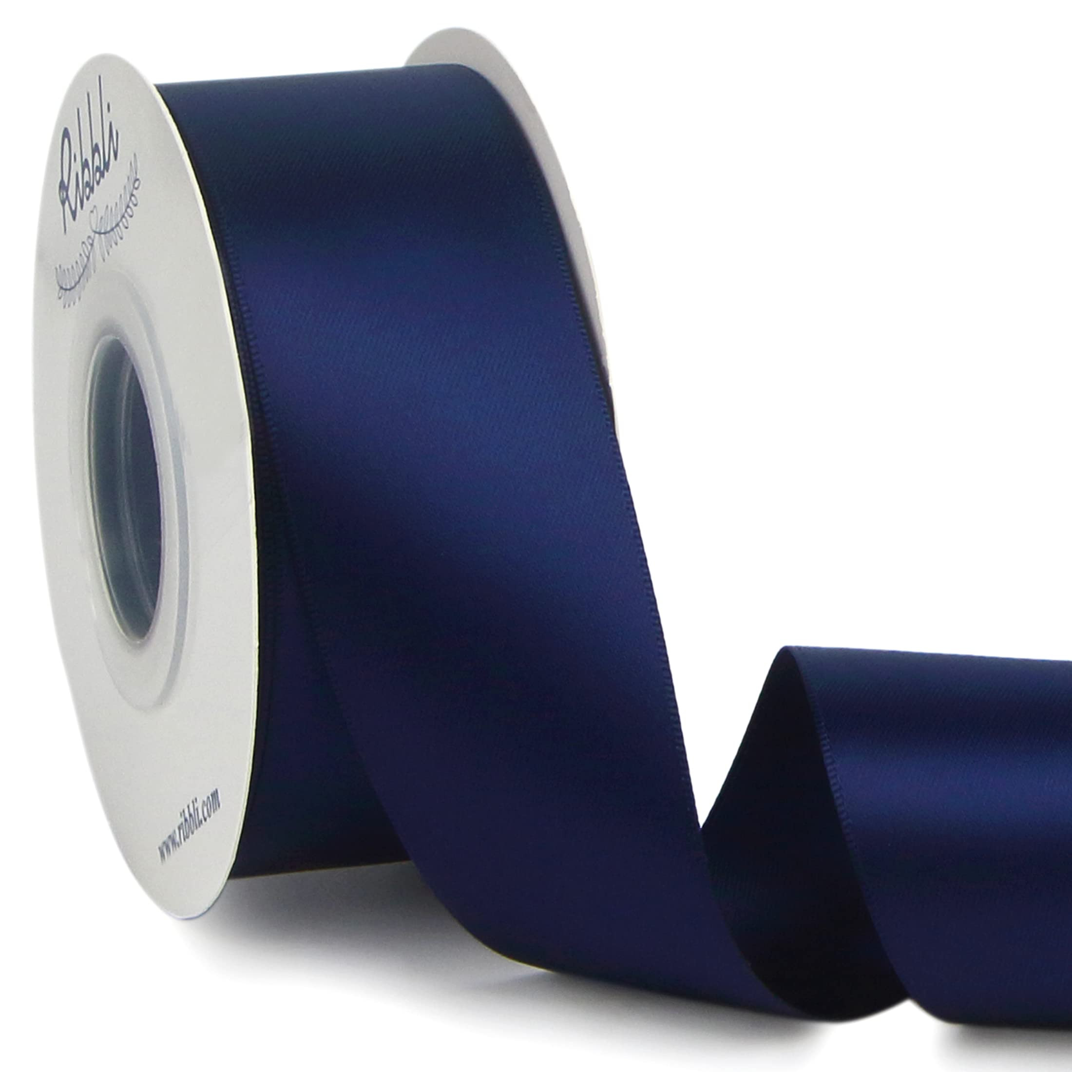 Ribbli Navy Double Faced Satin Ribbon,1-1/2” x Continuous 25 Yards,Use for Bows Bouquet,Gift Wr... | Amazon (US)