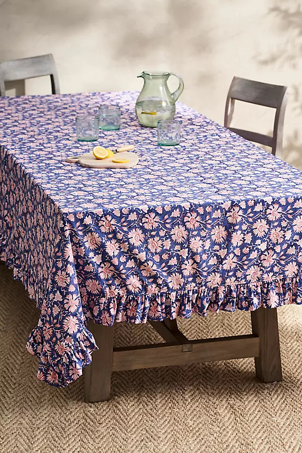 Americana Ruffle Cotton Tablecloth | Anthropologie (US)