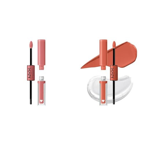 NYX Shine Loud Long Lasting Liquid Lipstick Bundle with Lip Gloss - Cash Flow (Light Dusty Rose) & Goal Crusher (Mid-Tone Beige) | Amazon (US)