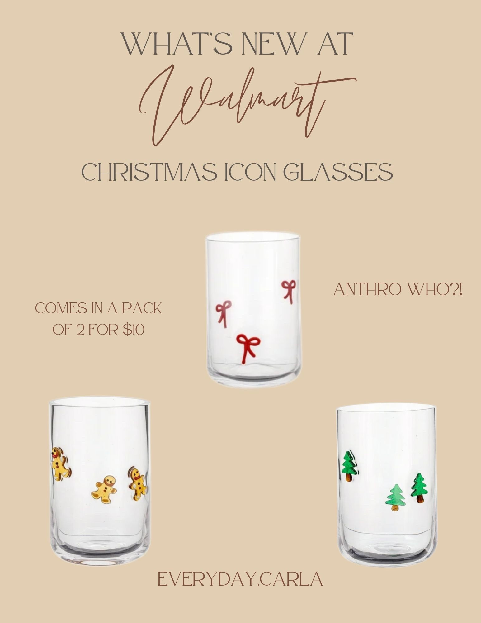 Are you kidding me?!? 

I’m grabbing the Gingerbread and the Christmas Tree glasses! 

And they come in a pack of 2 for only $10!!! 🎄🎅🏻

#LTKFindsUnder50 #LTKSeasonal