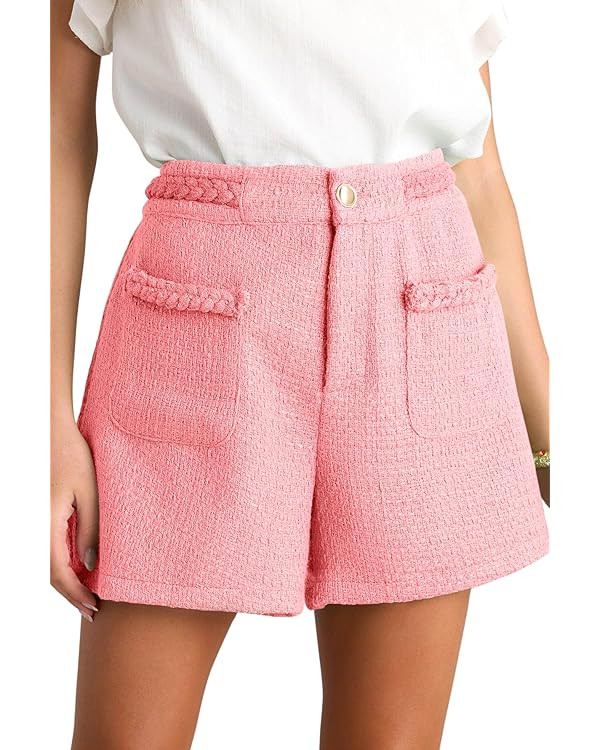 Cicy Bell Womens Tweed Summer Shorts High Waisted Wide Leg Dressy Casual Shorts with Front Pocket... | Amazon (US)